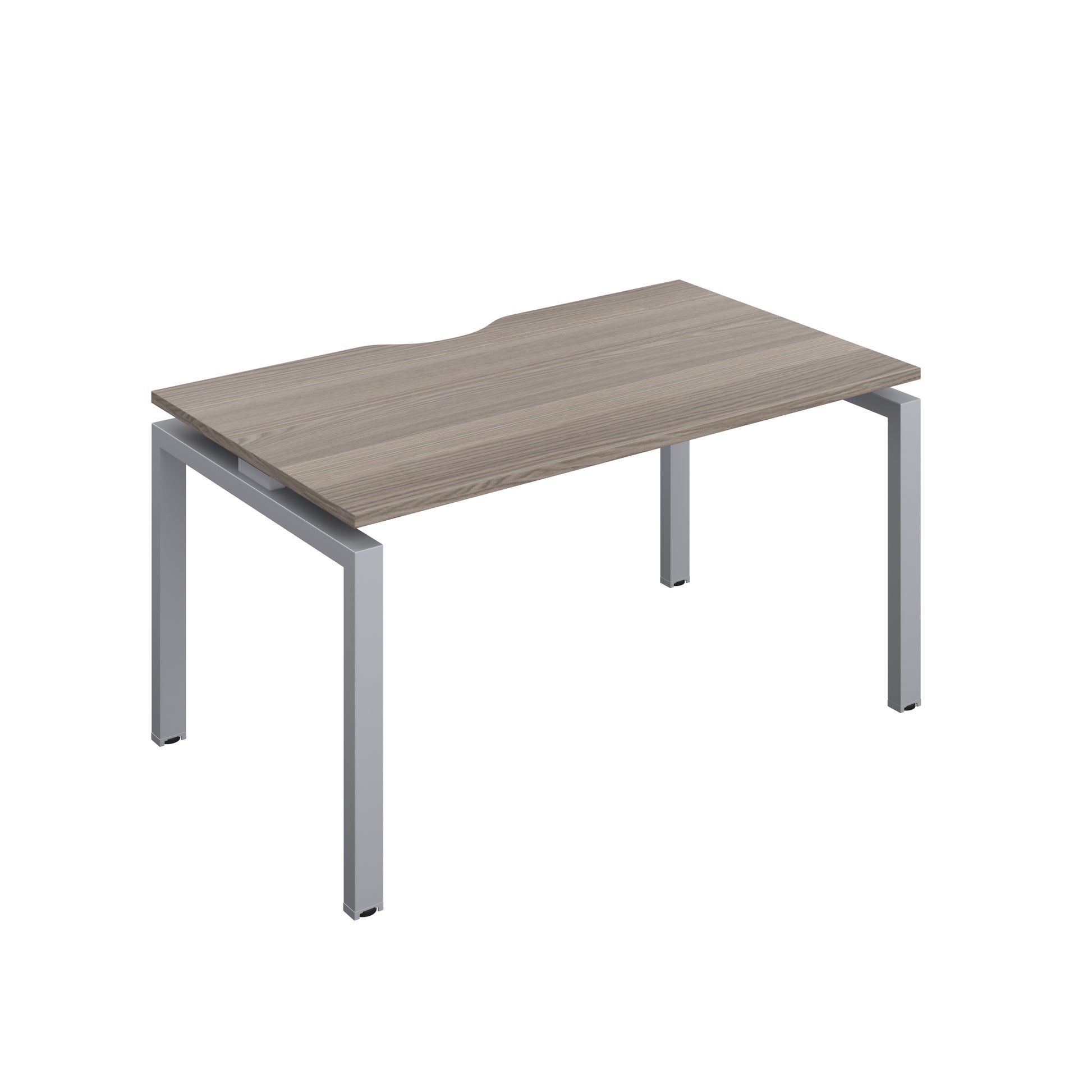 Telescopic Sliding Bench with Cut Out: 1 Person | 1400 X 800 | Grey Oak/Silver