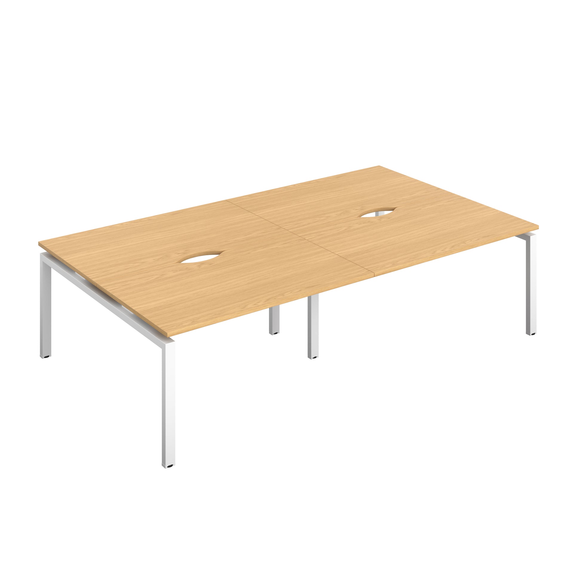 Telescopic Sliding Bench with Cut Out: 4 Person | 1400 X 800 | Nova Oak/White