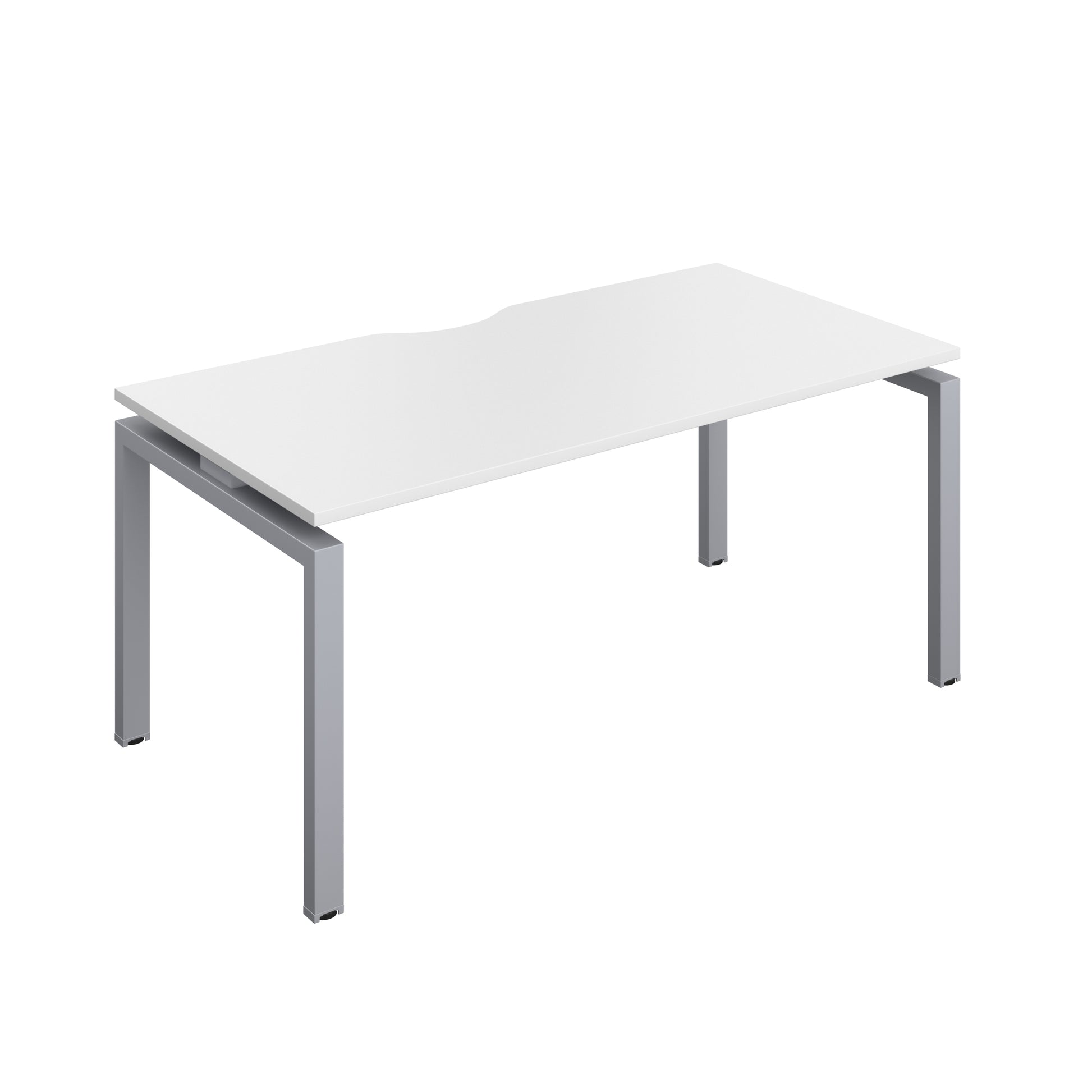 Telescopic Sliding Bench with Cut Out: 1 Person | 1600 X 800 | White/Silver