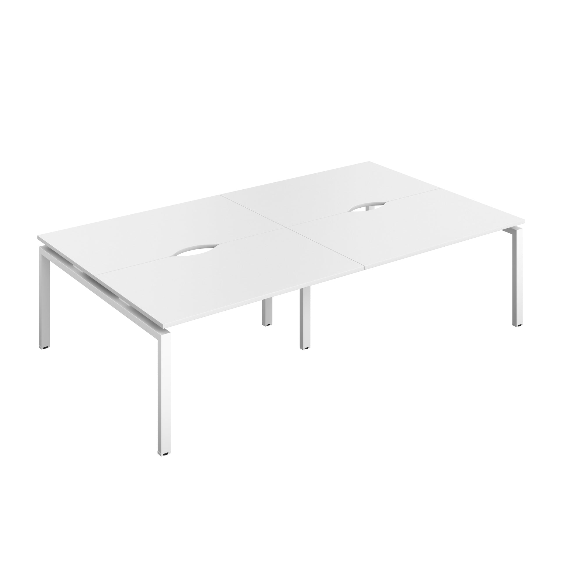 Telescopic Sliding Bench with Cut Out: 4 Person | 1400 X 600 | White/White