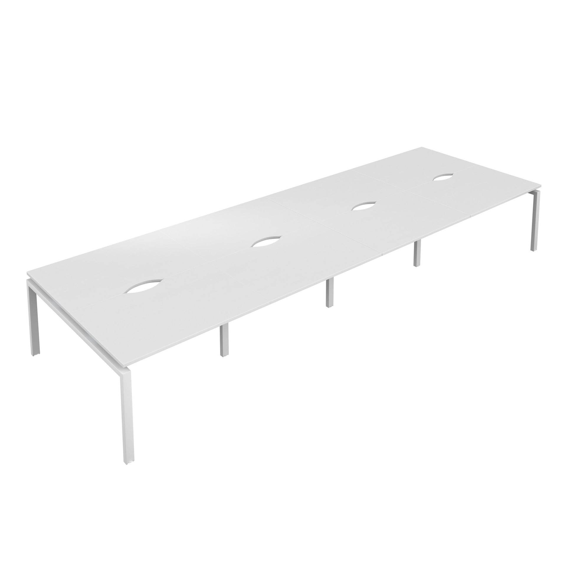 Telescopic Sliding Bench with Cut Out: 8 Person | 1200 X 600 | White/White