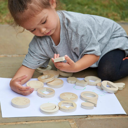 Wooden Inside Outside Shapes Game