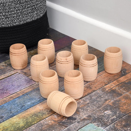 natural wooden barrels