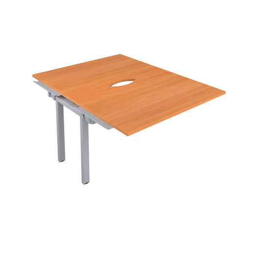 Telescopic Sliding Bench Extension with Cut Out: 2 Person | 1200 X 600 | Beech/Silver