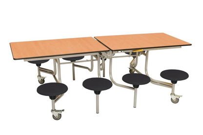 Eight Seat Rectangular Mobile Folding Table