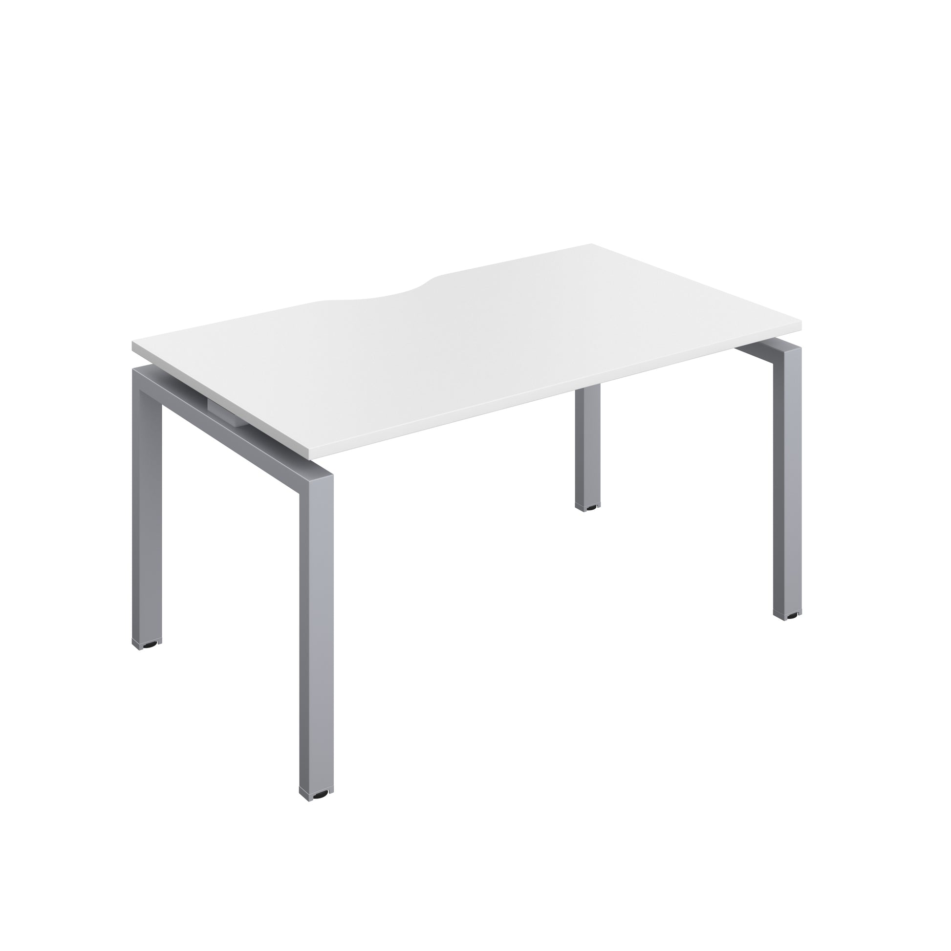 Telescopic Sliding Bench with Cut Out: 1 Person | 1400 X 600 | White/Silver