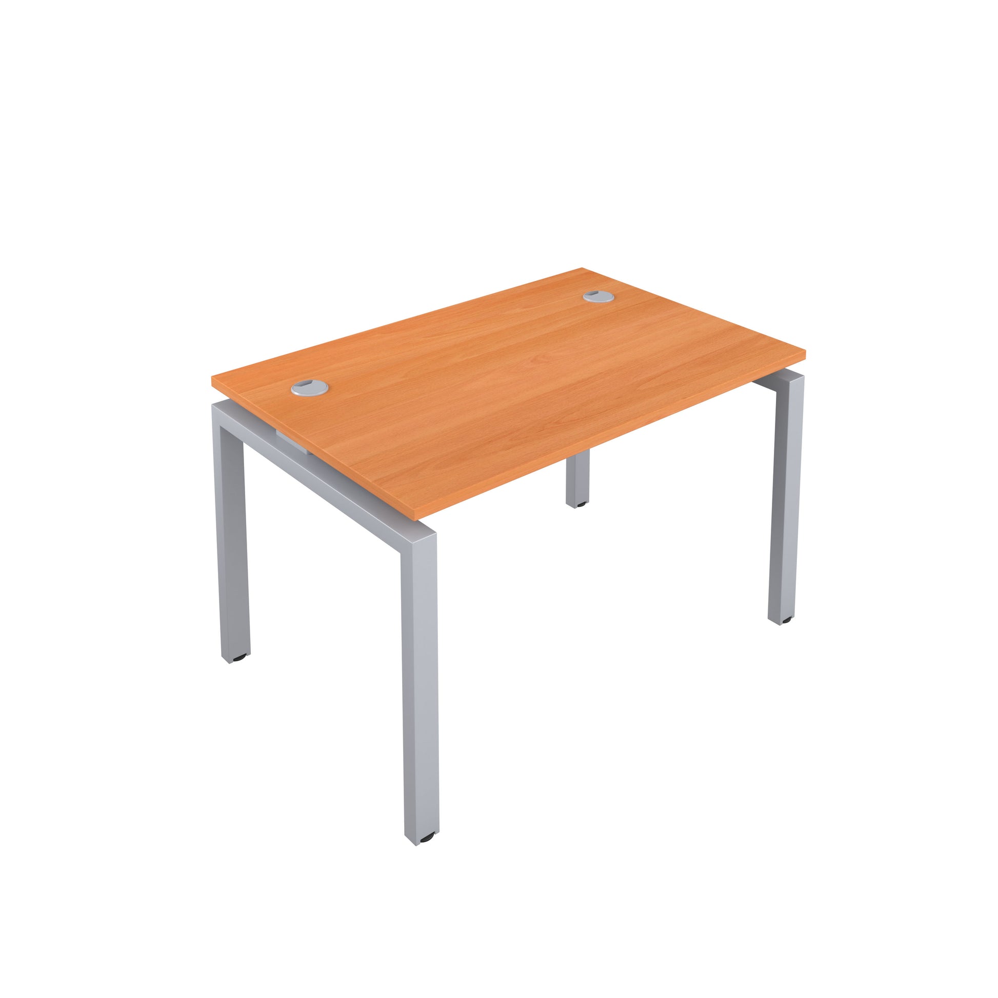 Telescopic Bench with Cable Ports: 1 Person | 1200 X 600 | Beech/Silver