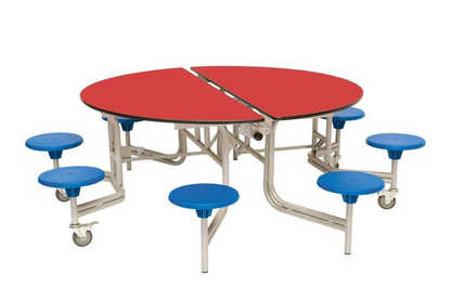 Eight Seat Round Mobile Folding Table