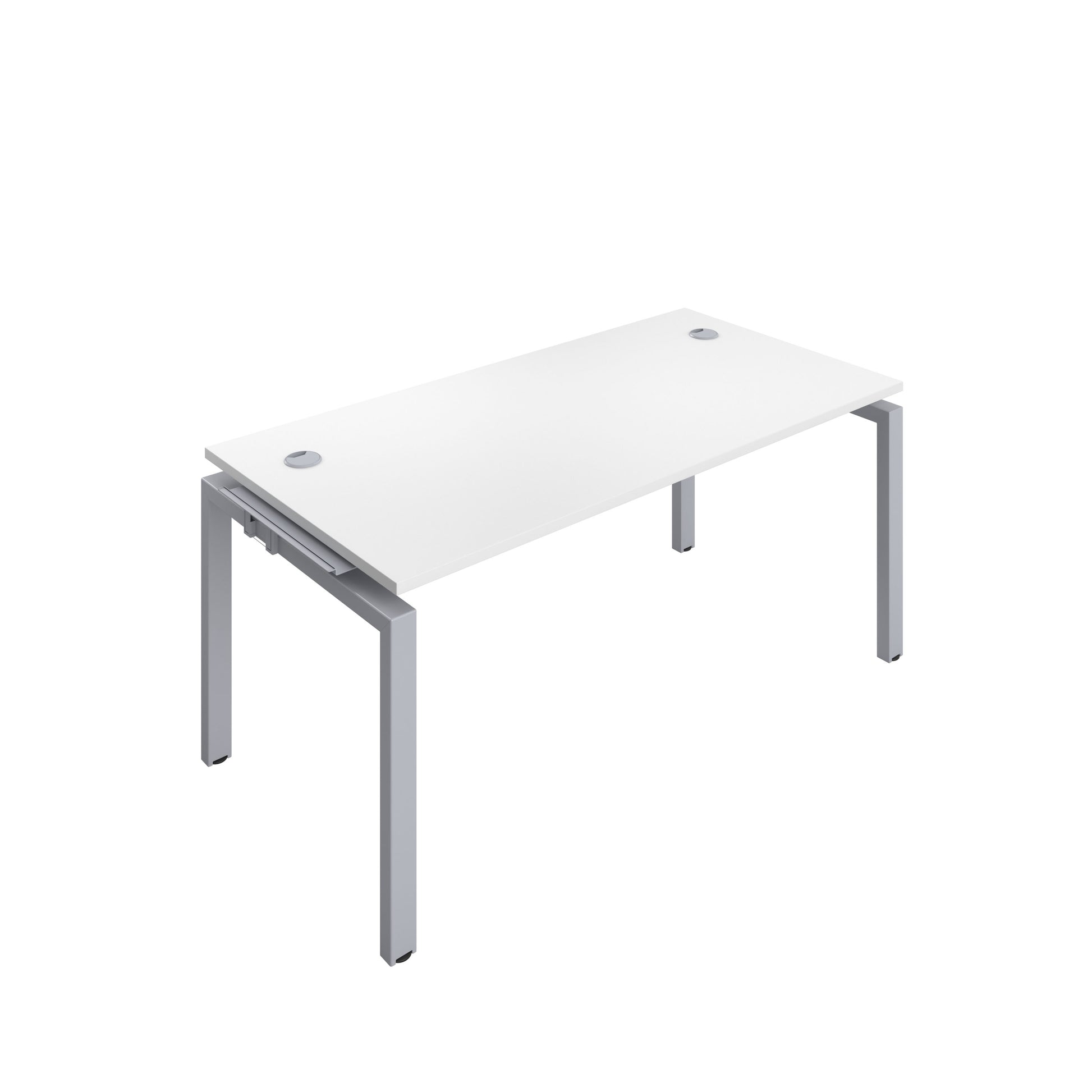Telescopic Sliding Bench Extension with Cable Ports: 1 Person | 1600 X 600 | White/Silver