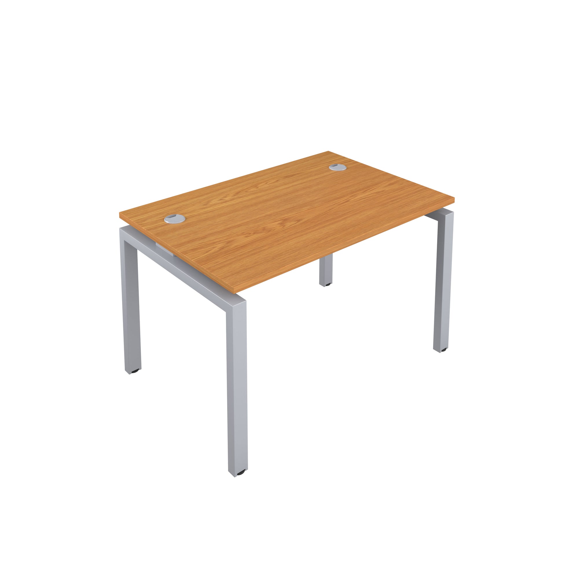 Telescopic Bench with Cable Ports: 1 Person | 1200 X 800 | Nova Oak/Silver