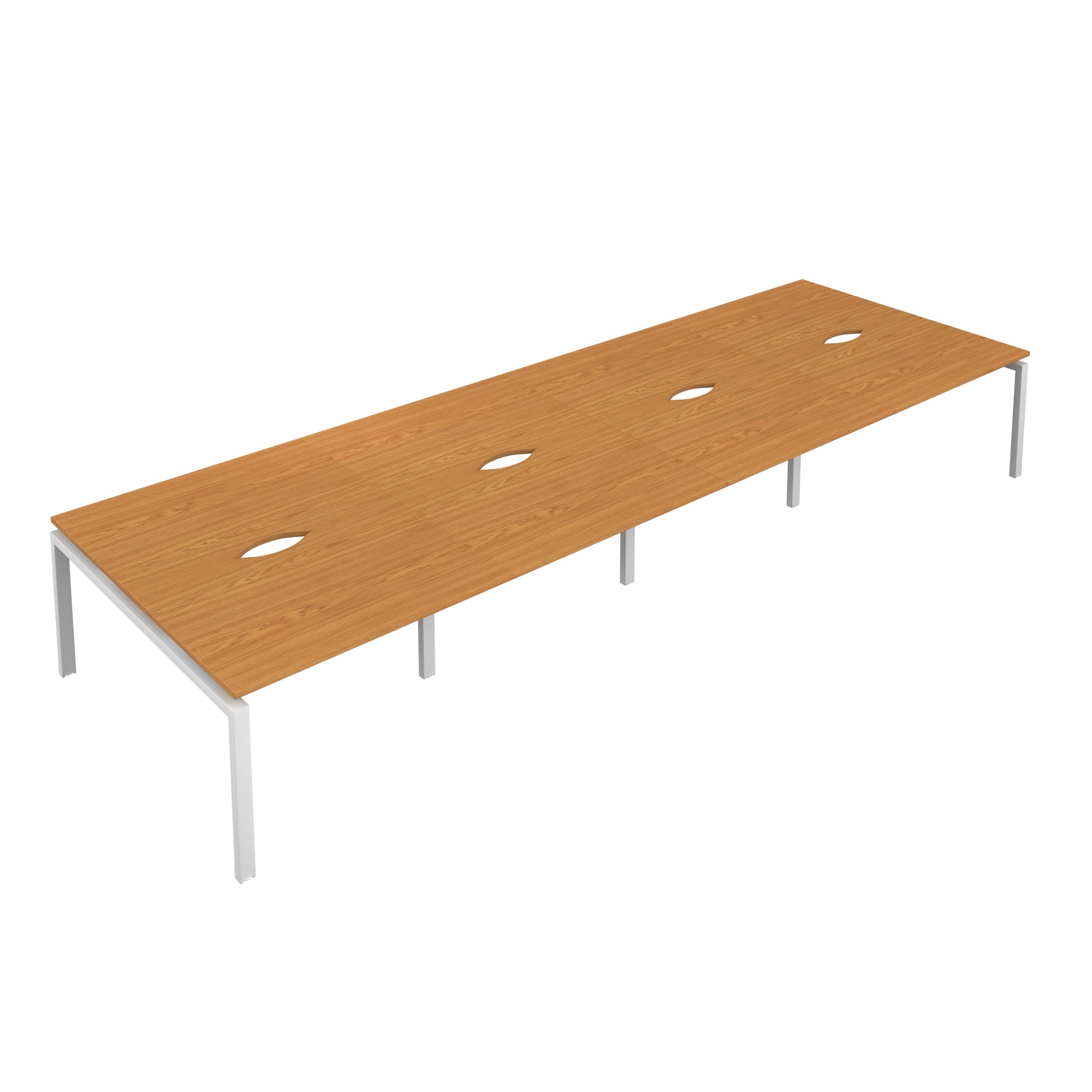 Telescopic Sliding Bench with Cut Out: 8 Person | 1200 X 800 | Nova Oak/White