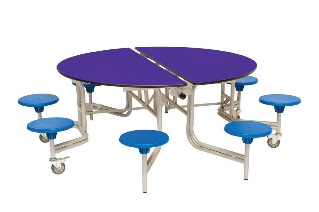 Eight Seat Round Mobile Folding Table