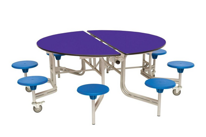 Eight Seat Round Mobile Folding Table