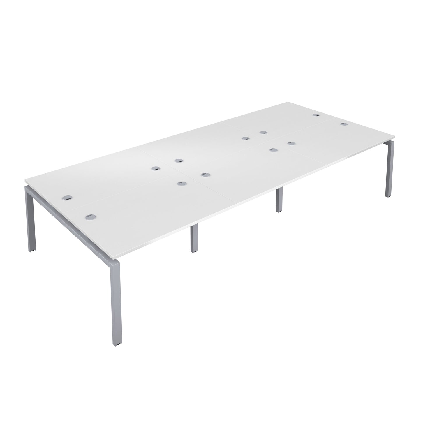 Telescopic Sliding Bench with Cable Ports: 6 Person | 1600 X 800 | White/Silver