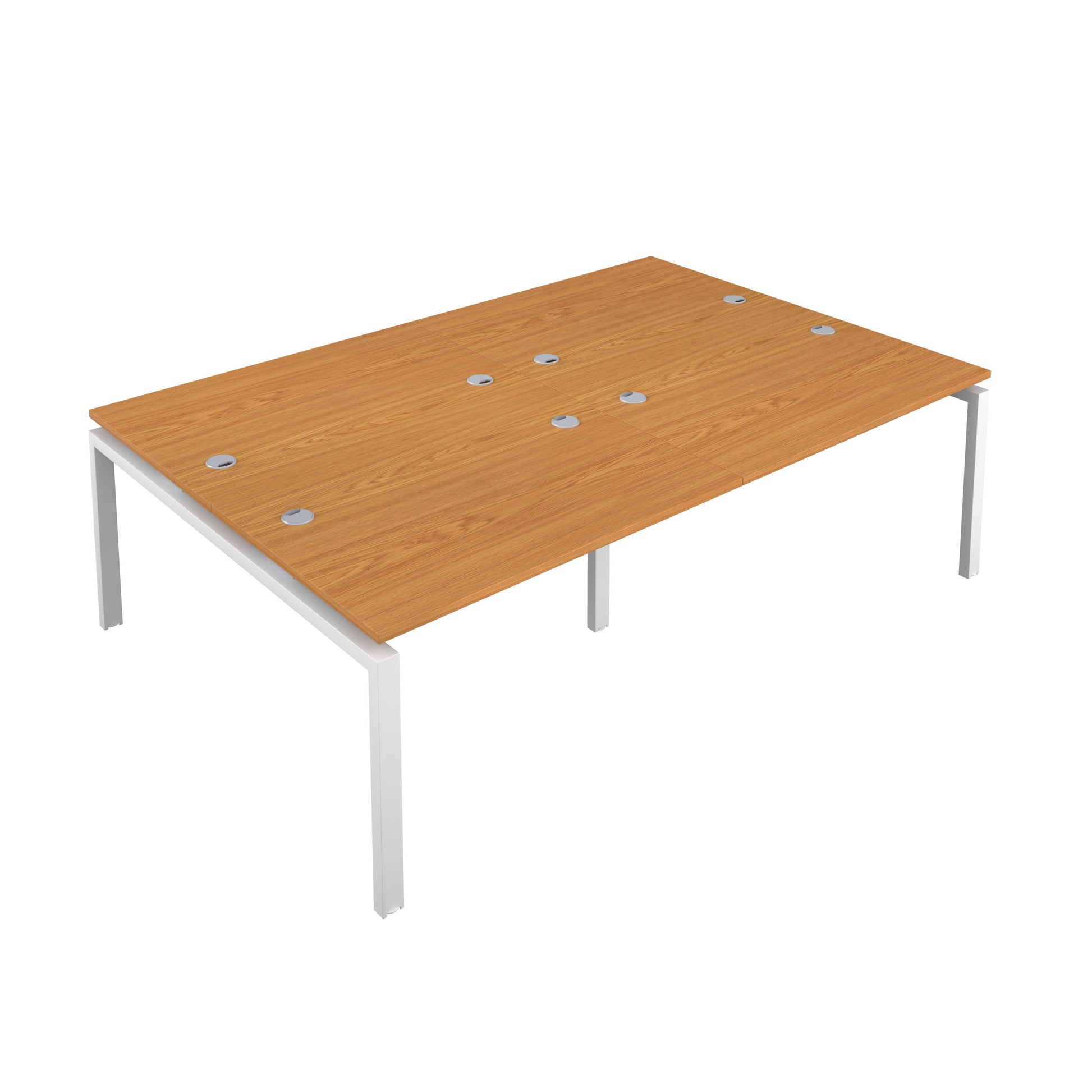 Telescopic Sliding Bench with Cable Ports: 4 Person | 1200 X 800 | Nova Oak/White