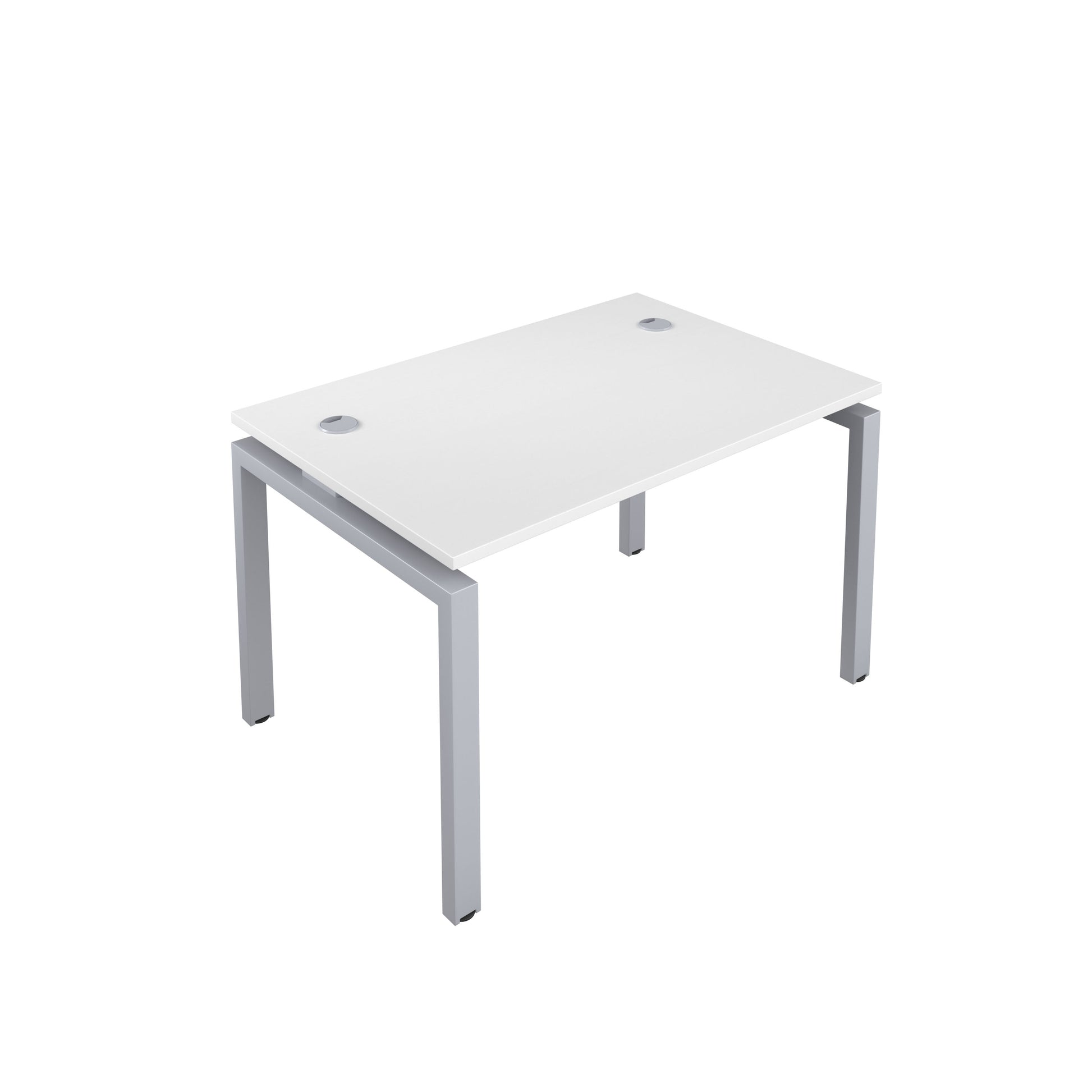Telescopic Bench with Cable Ports: 1 Person | 1200 X 800 | White/Silver