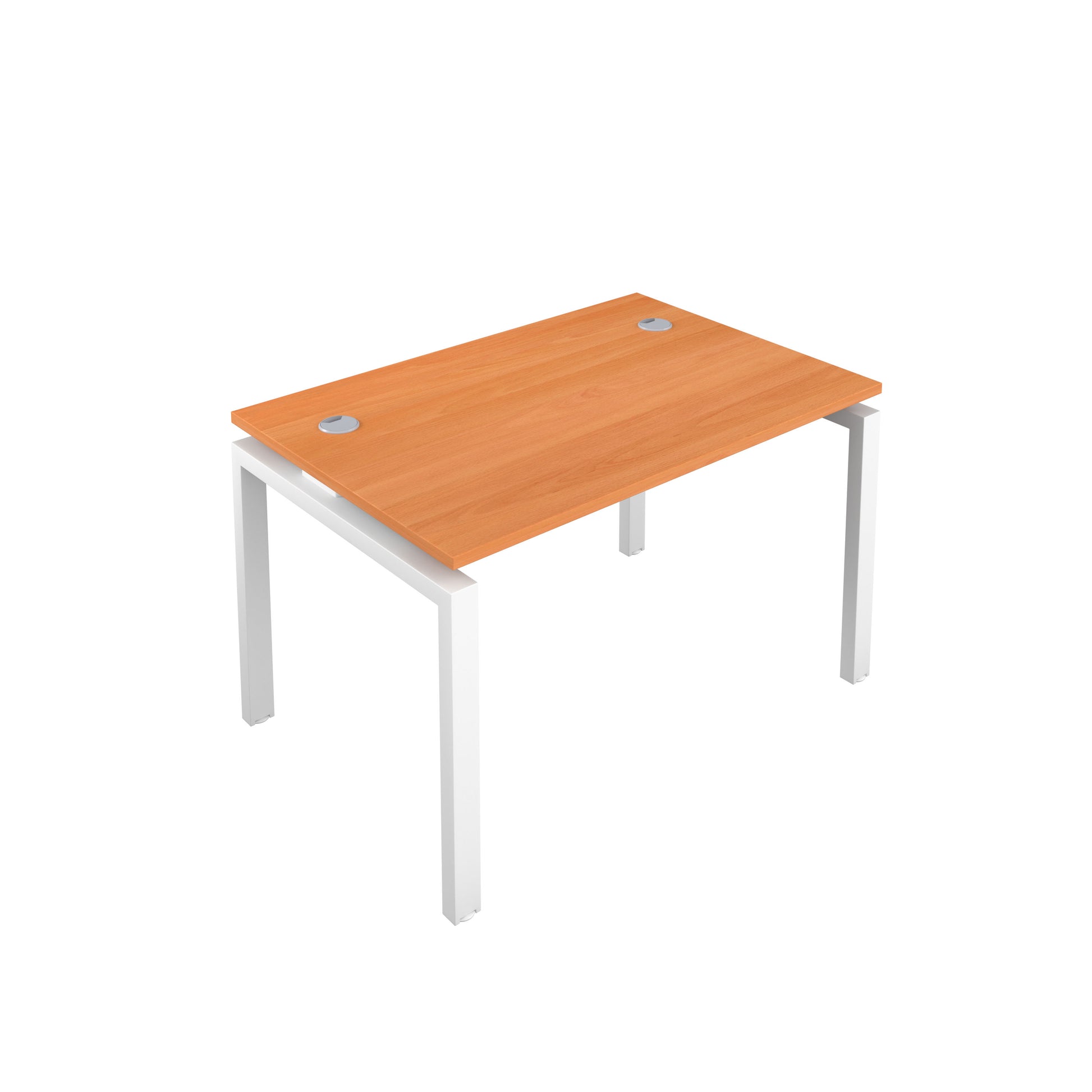 Telescopic Bench with Cable Ports: 1 Person | 1200 X 800 | Beech/White