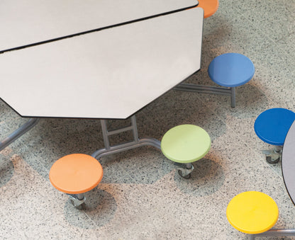 Eight Seat Octagonal Mobile Folding Table