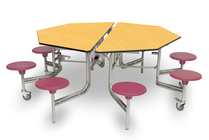 Eight Seat Octagonal Mobile Folding Table
