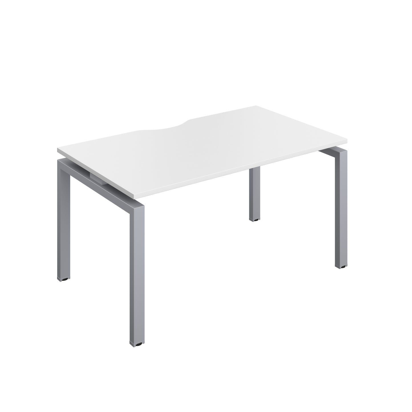 Telescopic Sliding Bench with Cut Out: 1 Person | 1400 X 800 | White/Silver