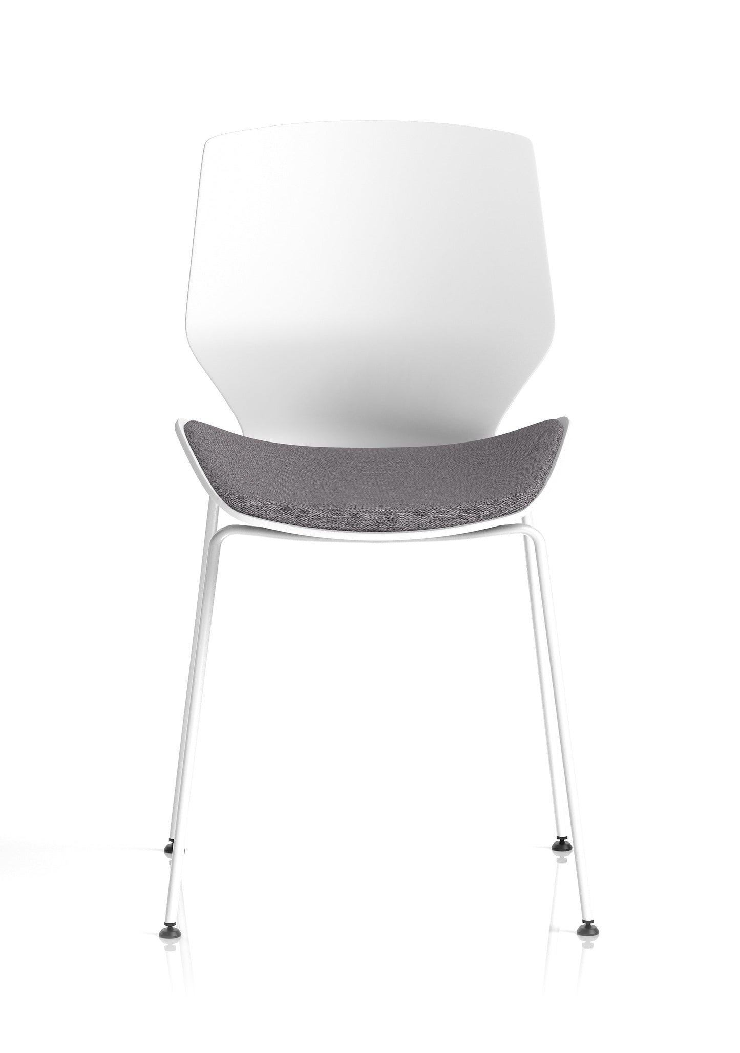 Florence White Frame Fabric Seat Visitor Chair