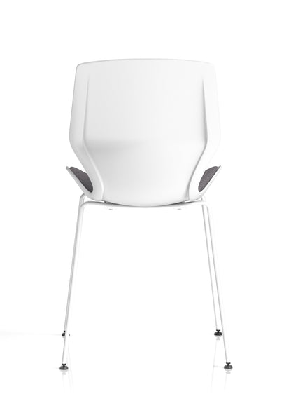 Florence White Frame Fabric Seat Visitor Chair