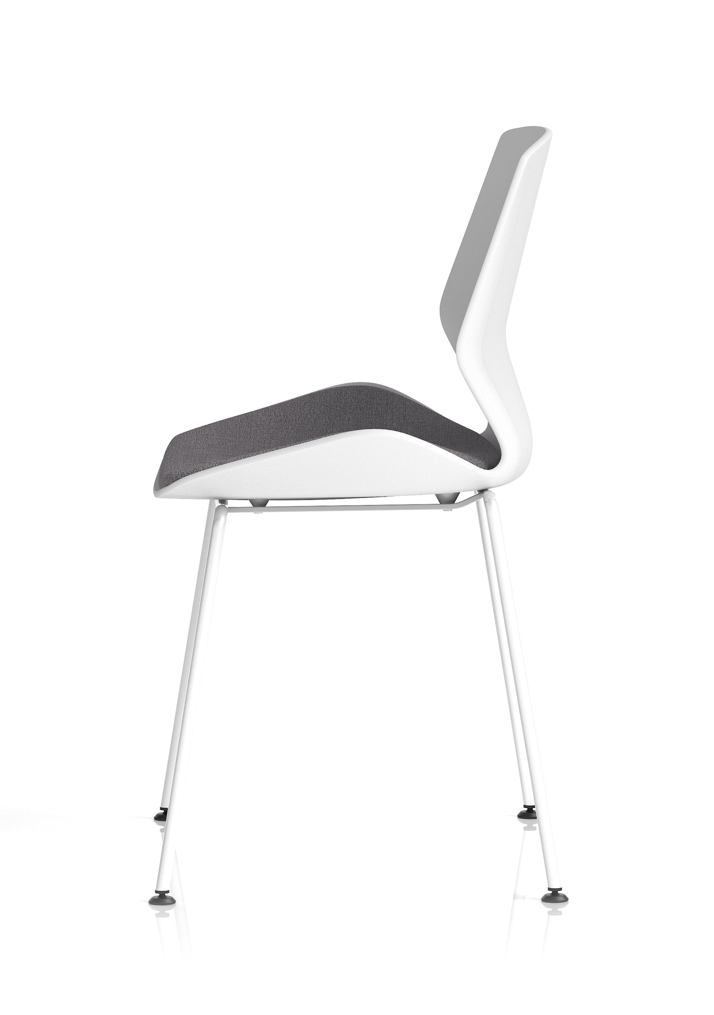 Florence White Frame Fabric Seat Visitor Chair