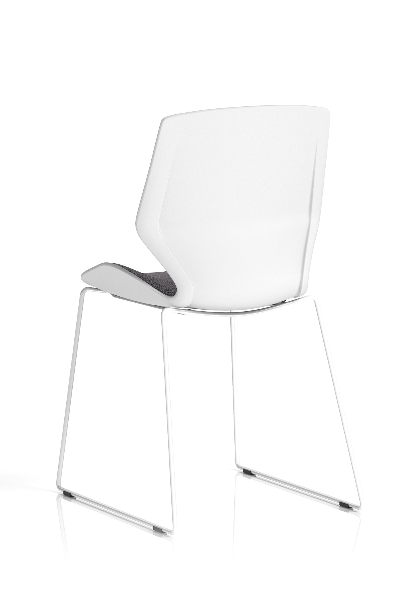 Florence Sled White Frame Fabric Seat Visitor Chair