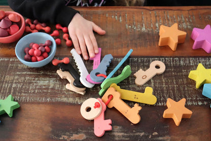 Rainbow Wooden Counting Keys