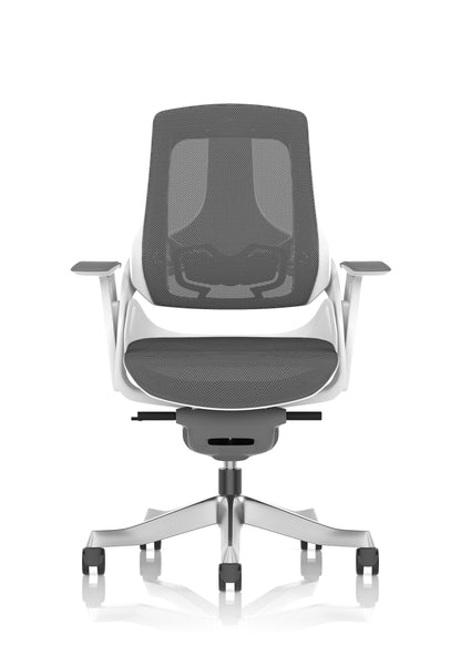 Zure High Back White Shell Mesh Executive Office Chair with Arms