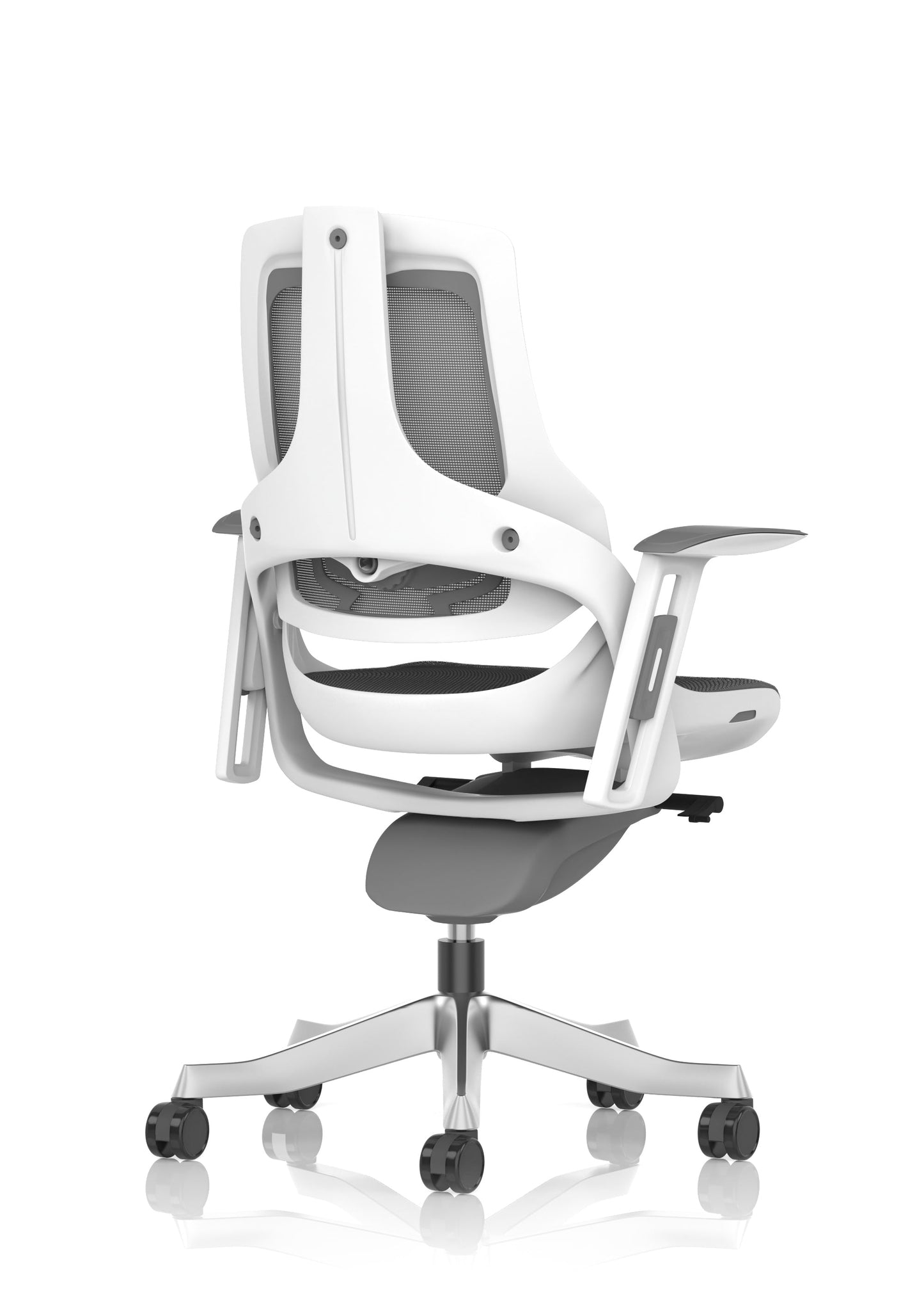 Zure High Back White Shell Mesh Executive Office Chair with Arms