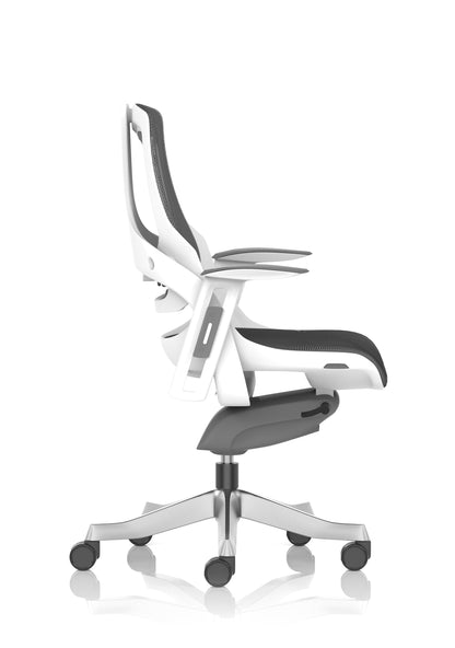 Zure High Back White Shell Mesh Executive Office Chair with Arms