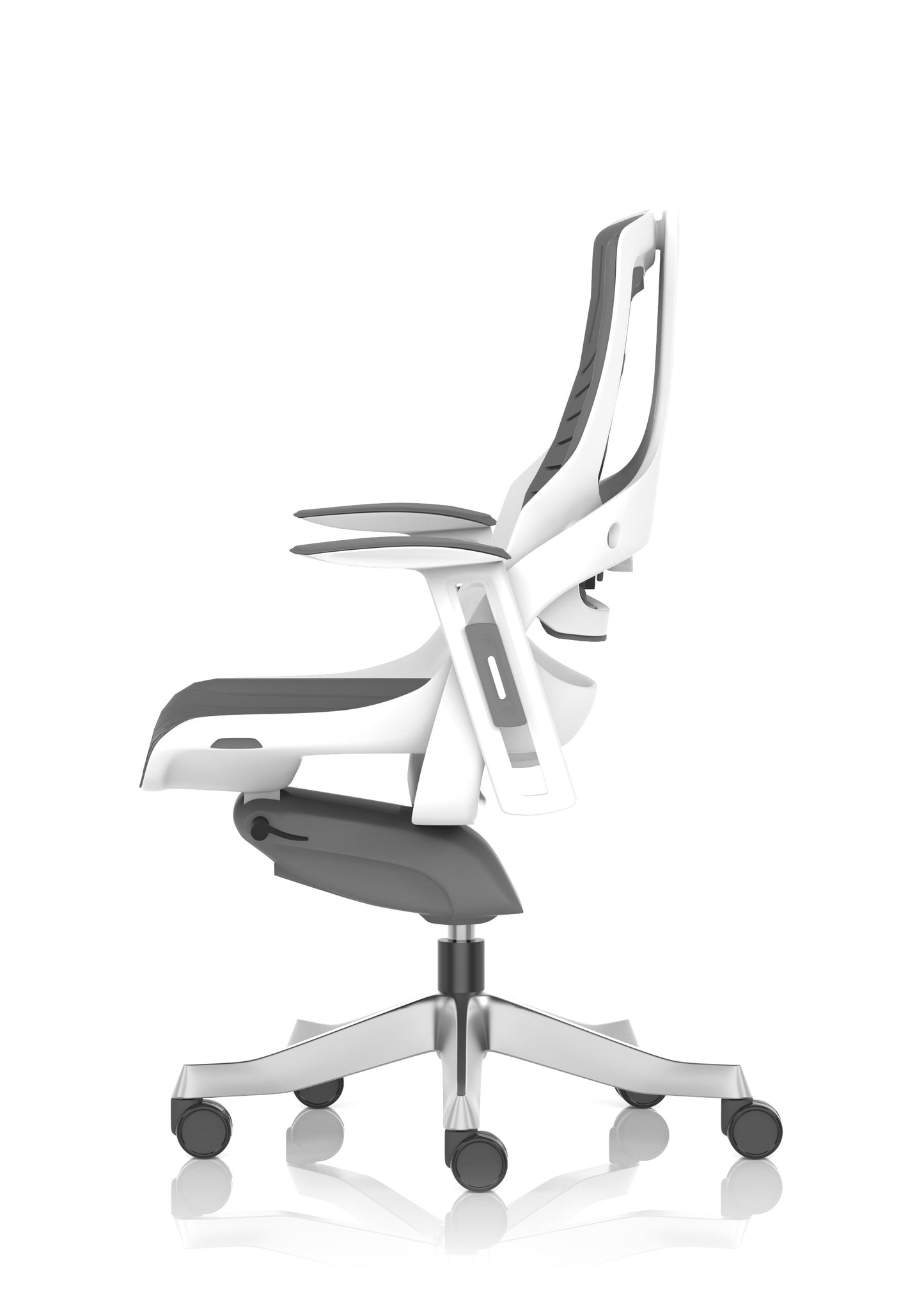 Zure High Back White Shell Elastomer Executive Office Chair with Arms