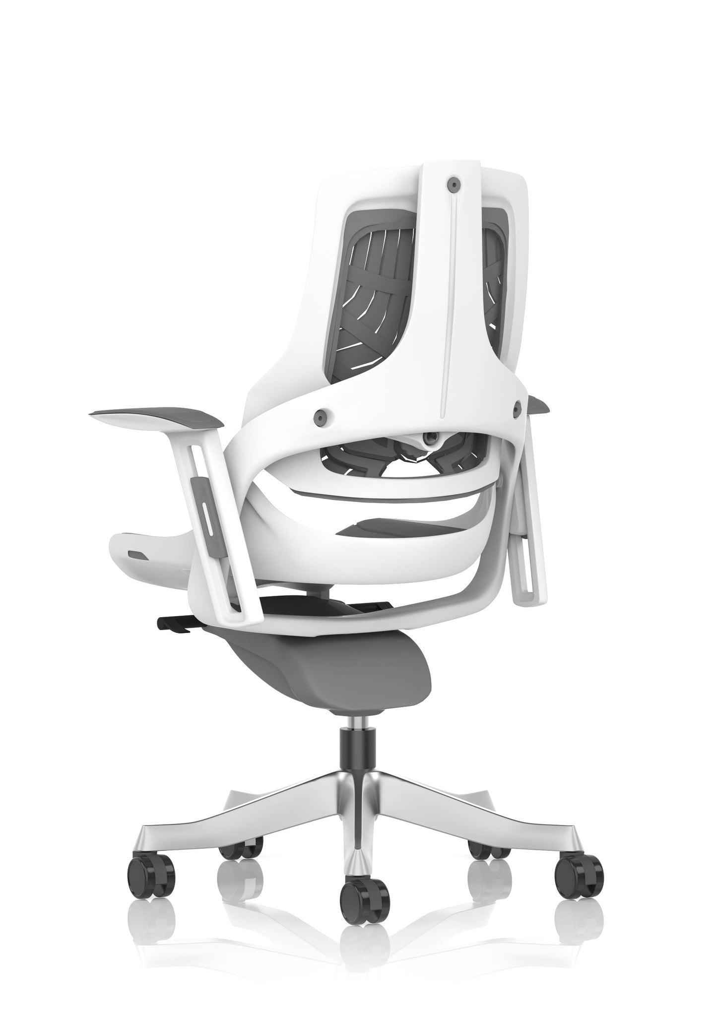 Zure High Back White Shell Elastomer Executive Office Chair with Arms