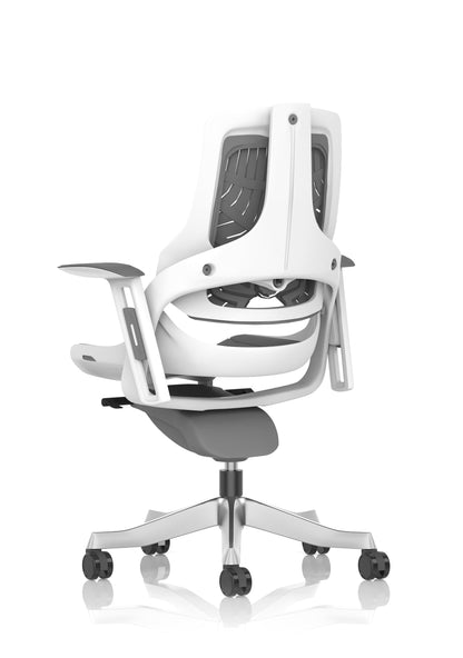 Zure High Back White Shell Elastomer Executive Office Chair with Arms