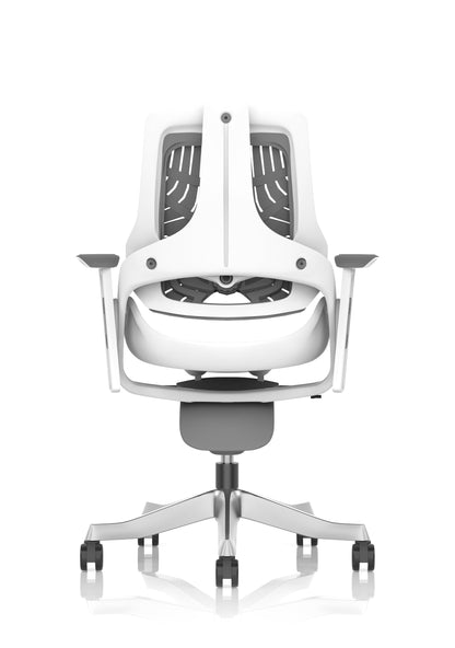 Zure High Back White Shell Elastomer Executive Office Chair with Arms