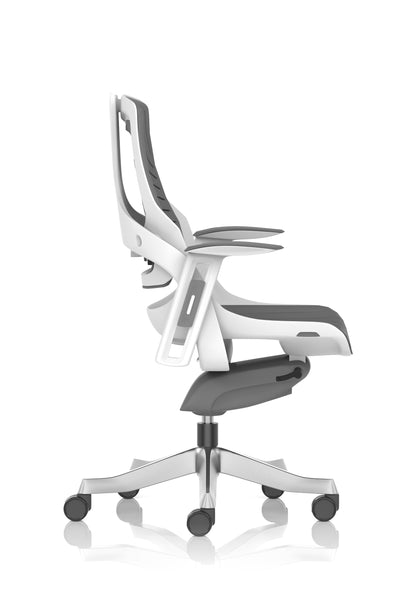 Zure High Back White Shell Elastomer Executive Office Chair with Arms