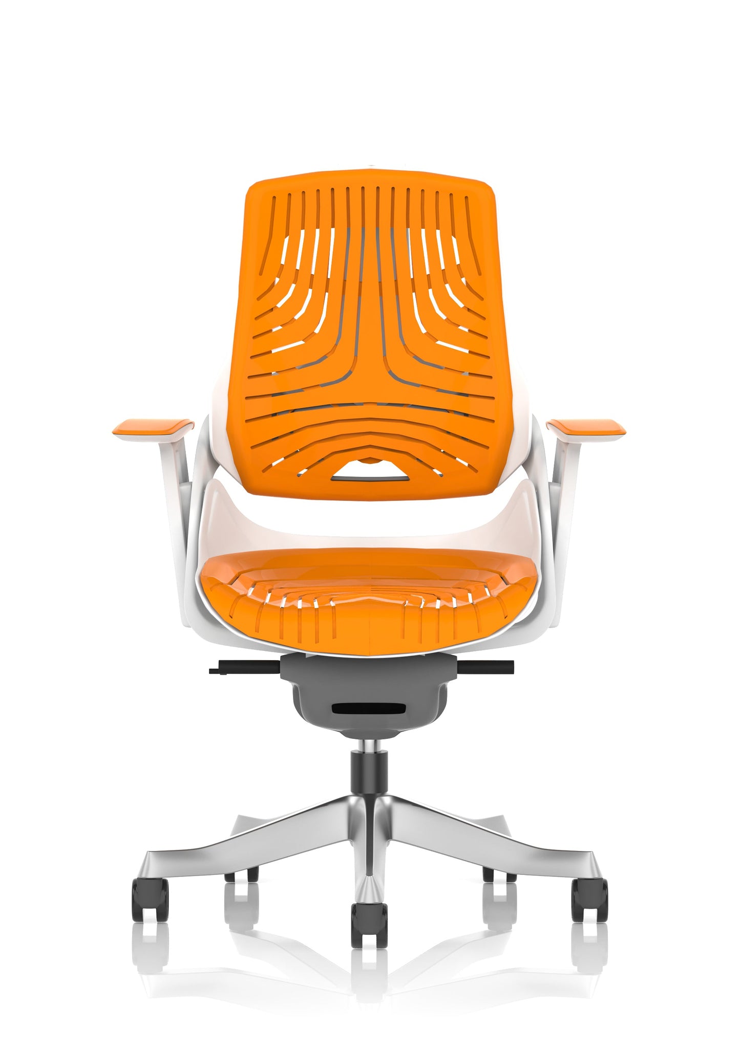 Zure High Back White Shell Elastomer Executive Office Chair with Arms