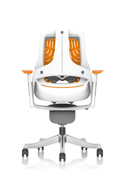 Zure High Back White Shell Elastomer Executive Office Chair with Arms