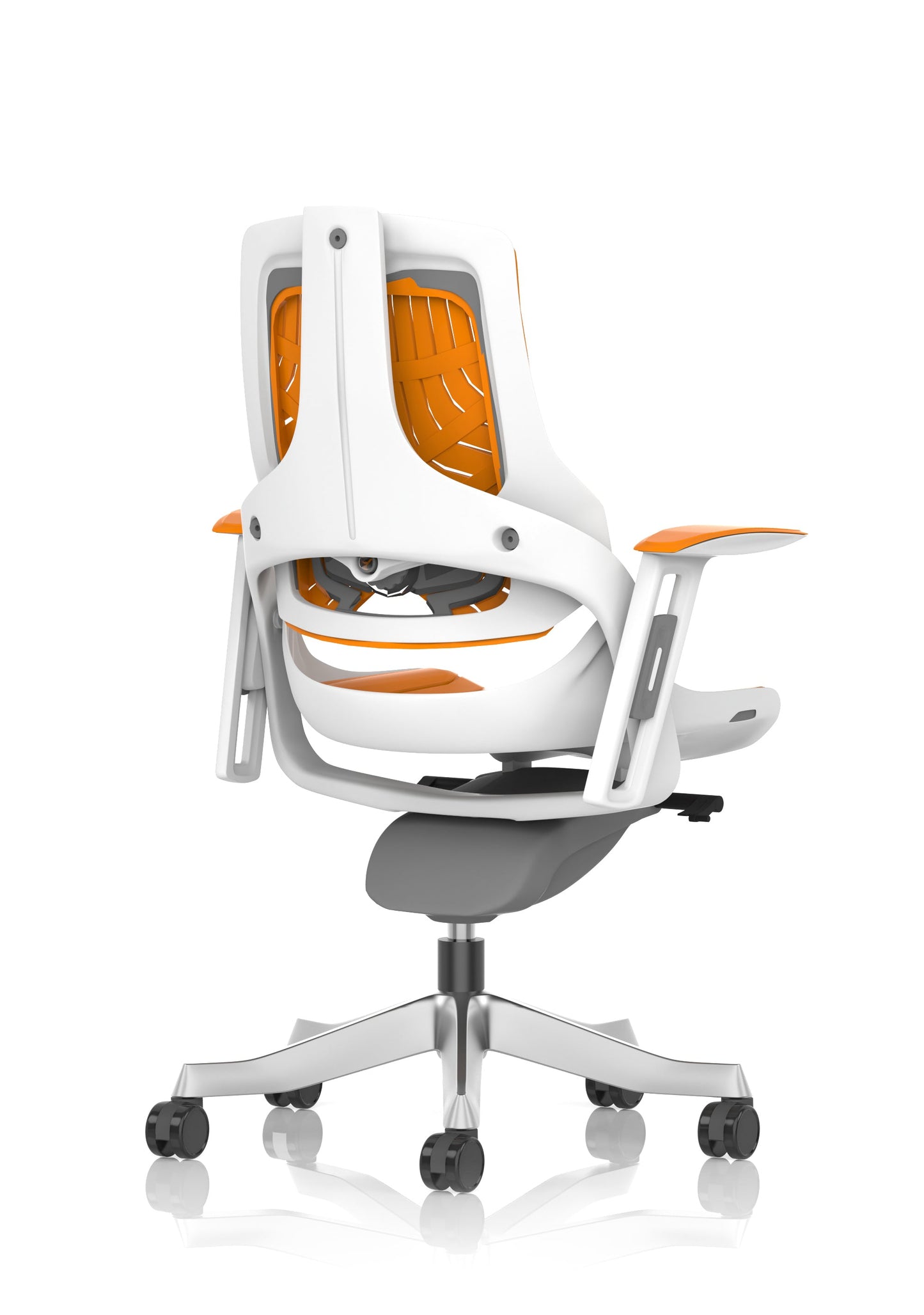Zure High Back White Shell Elastomer Executive Office Chair with Arms