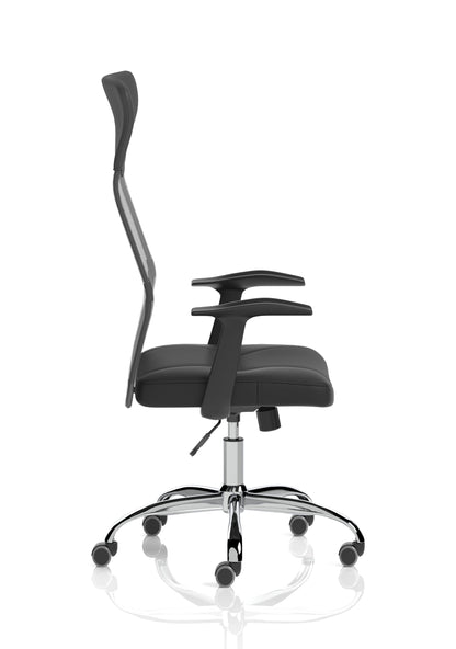 Vegalite High Mesh Back Black Executive Office Chair with Arms
