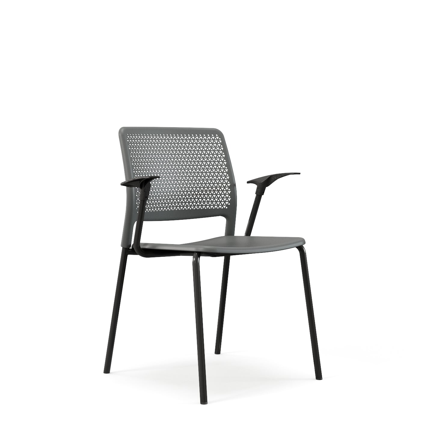 Grafton stacking chair - four legs on glides with arms