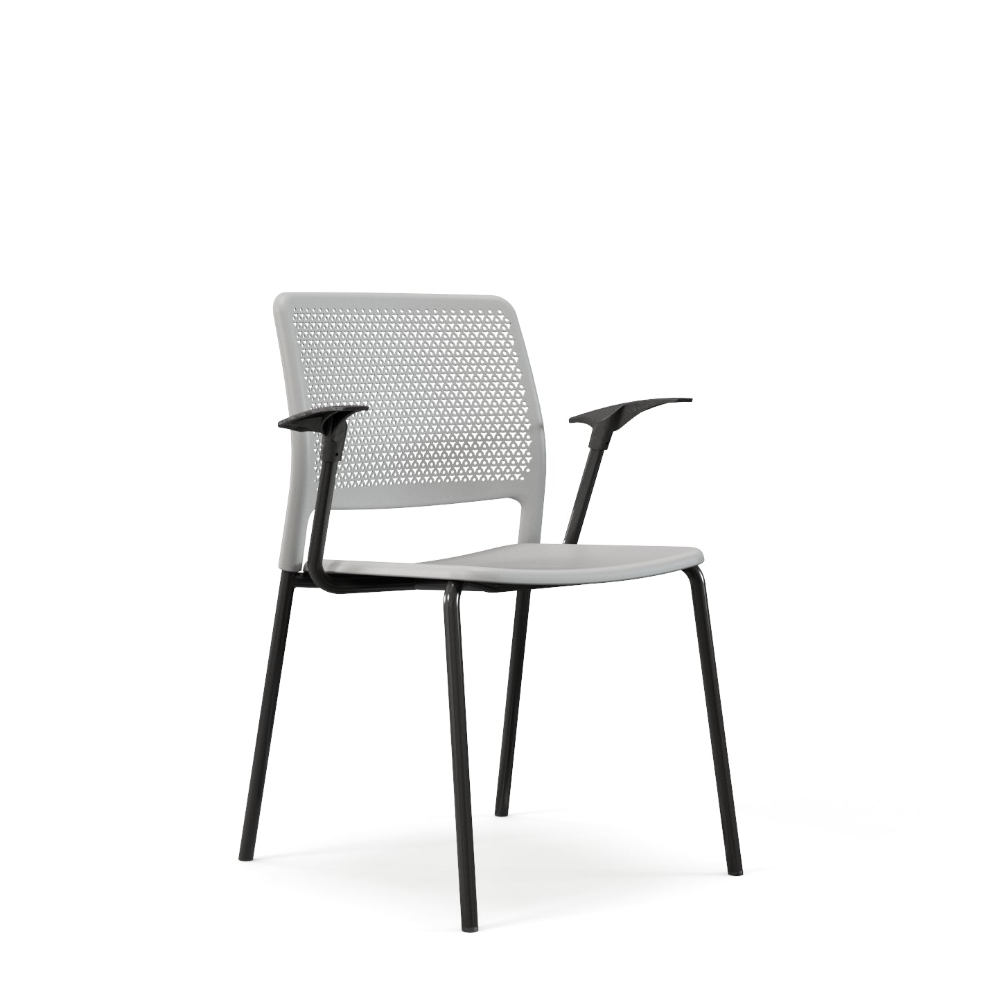 Grafton stacking chair - four legs on glides with arms