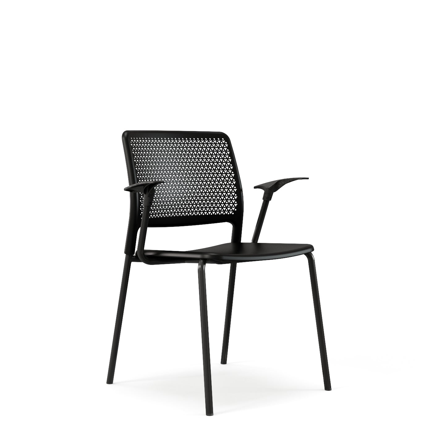 Grafton stacking chair - four legs on glides with arms