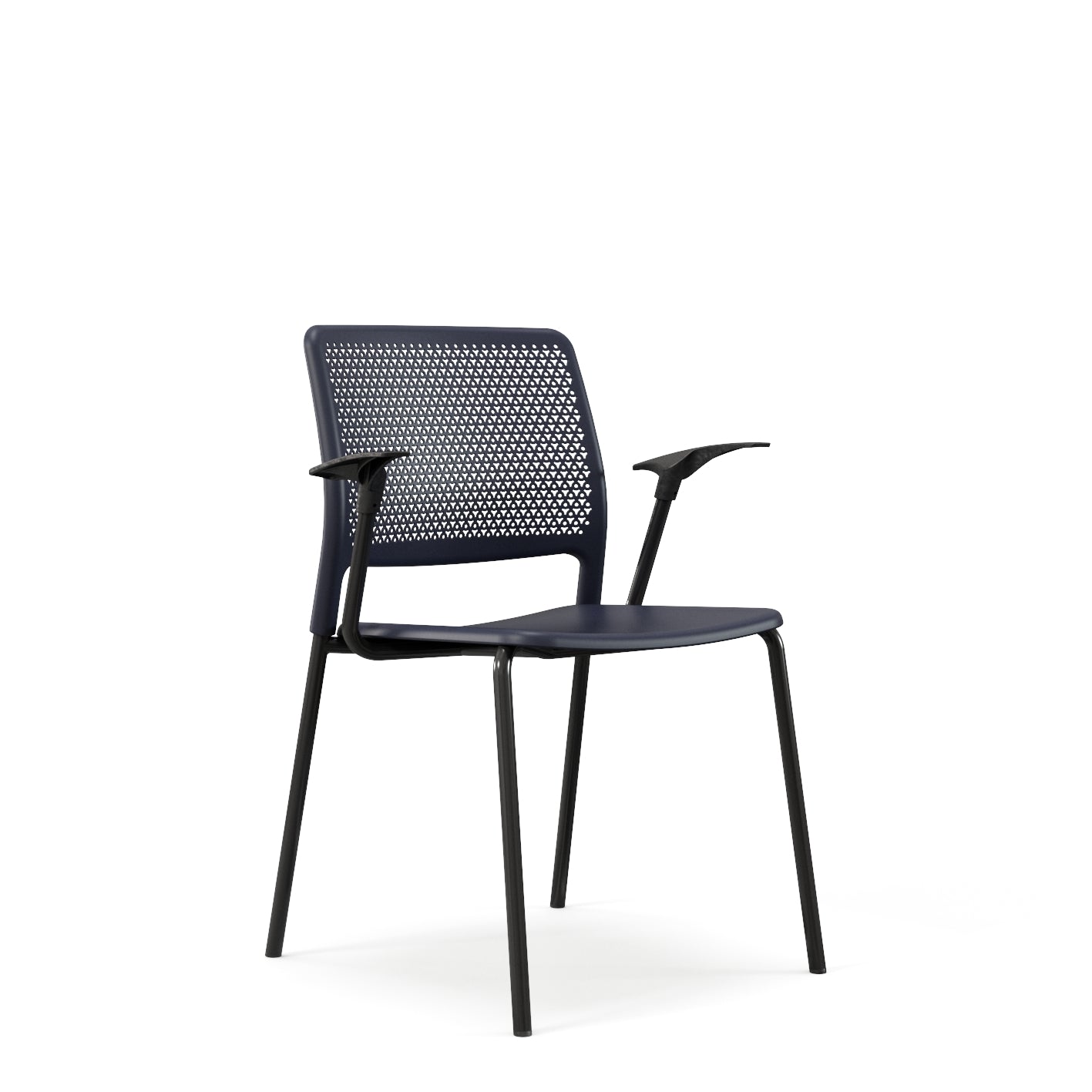 Grafton stacking chair - four legs on glides with arms