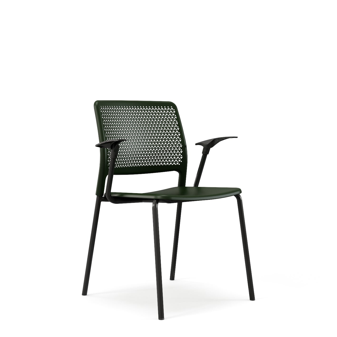 Grafton stacking chair - four legs on glides with arms