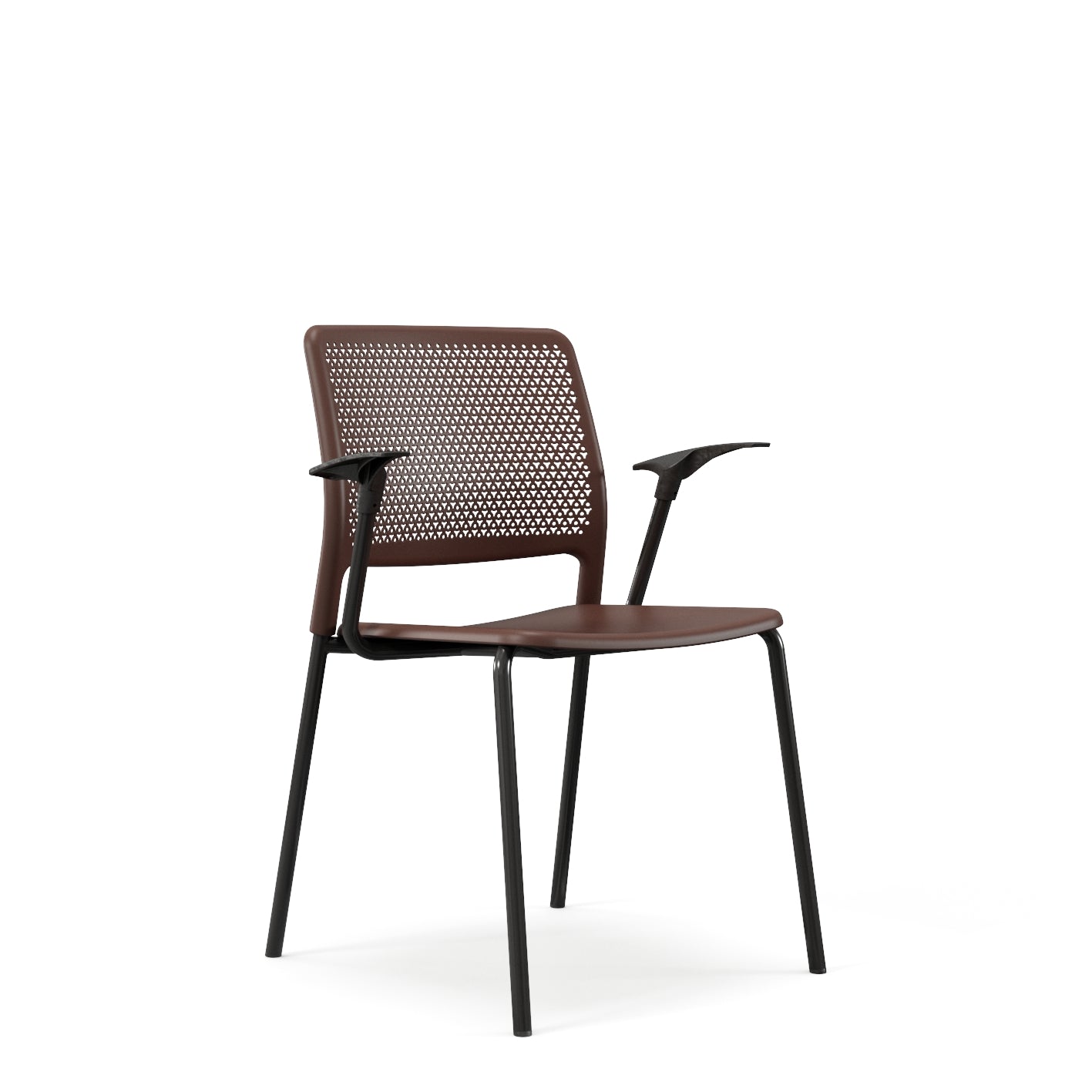 Grafton stacking chair - four legs on glides with arms