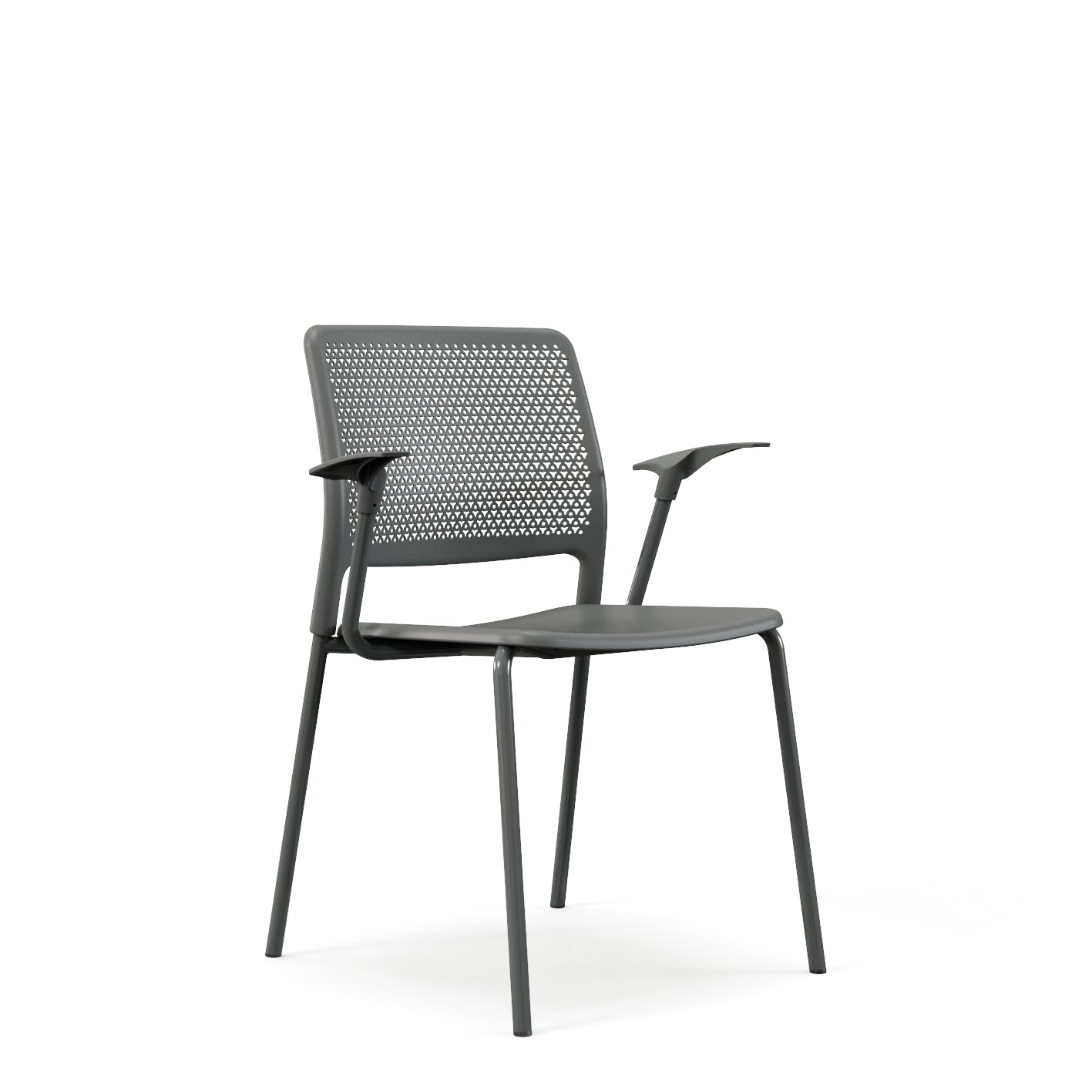 Grafton stacking chair - four legs on glides with arms