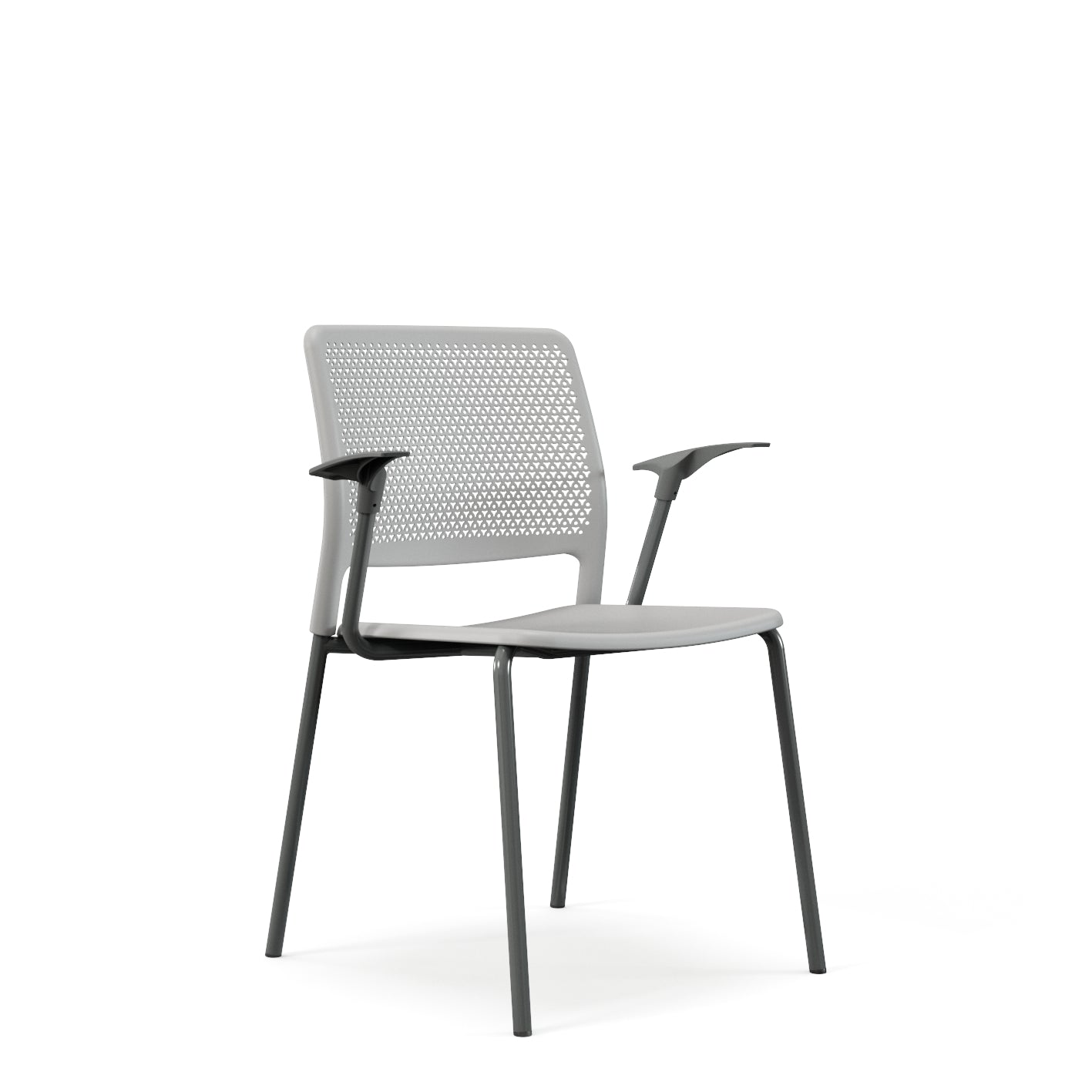 Grafton stacking chair - four legs on glides with arms