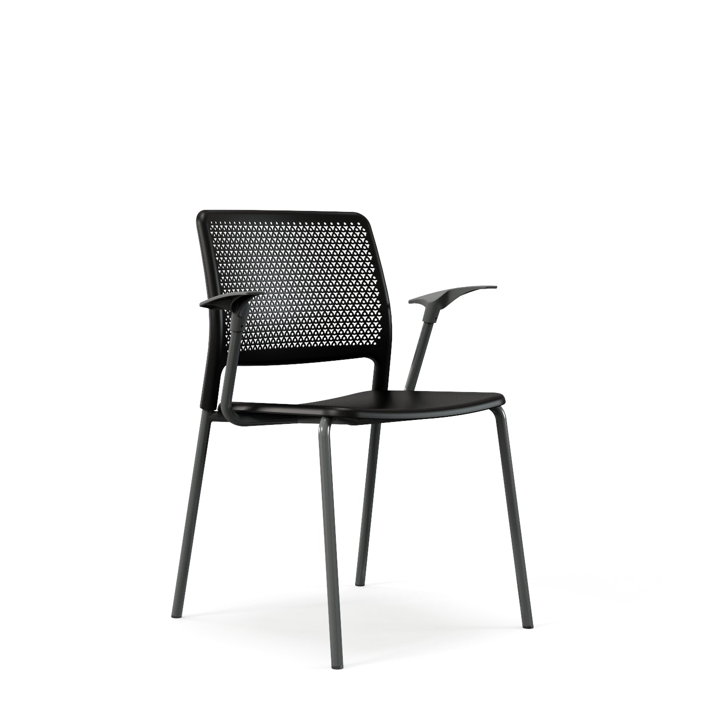 Grafton stacking chair - four legs on glides with arms